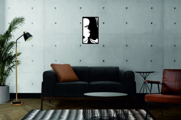 FONDO4CF SSDECO.es | Cuadro Decorativo Mujer Maravilla - Arte en Madera Negro con Fondo Blanco, 26x41 cm - Decoración Moderna para Salón, Dormitorio y Oficina